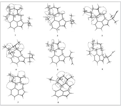 Key NOE Correlations Of Fumigaclavines 1 8 Color Figure Available