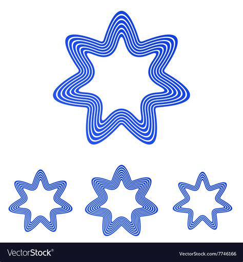 Blue star logo design set Royalty Free Vector Image