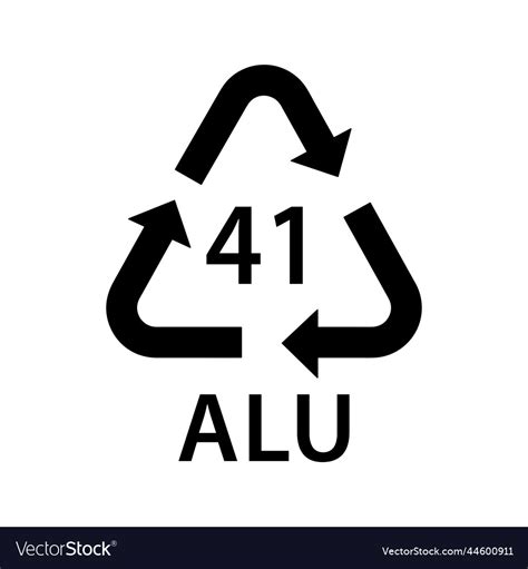 Metal Recycling Code Alu 41 Aluminium Soft Drink Vector Image