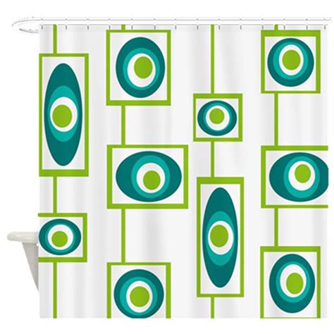 Mid Century Modern Print Shower Curtain Retro Shower Curtain Etsy