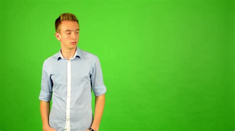 Man Green Screen Portrait Man Is Amazed Surprised Stock Video