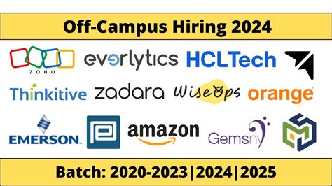 Amazon Hcltech Emerson Hiring Off Campus Drive For