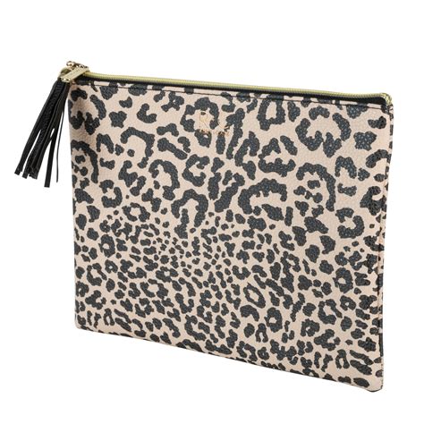Ruby Cash Makeup Bag Cosmetic Pouch With Tassel Leopard Print Nude