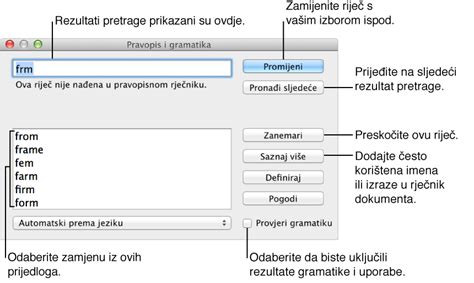 Provjera pravopisa Pomoć za Pages