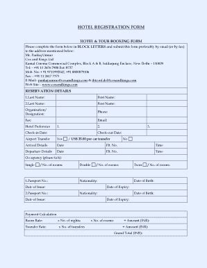 Fillable Online Indiawaterweek Hotel Registration Form India Water