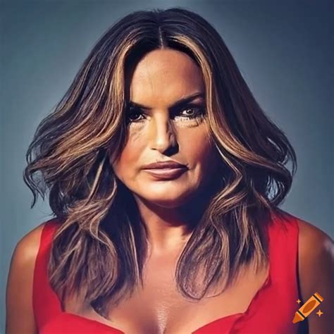 Mariska Hargitay In A Dark 80s Mane Bursting Out Of A Lake In A Red