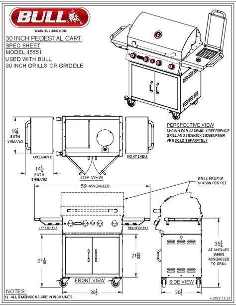 Bull Lonestar Cart 4 Burner Stainless Steel Gas Barbecue Grills And Outdoor Kitchens