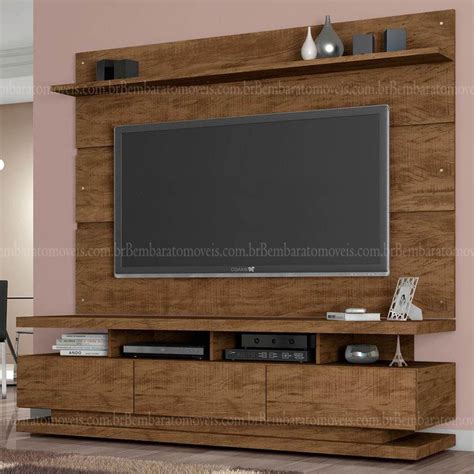 Rack Painel Vivare 1 8 Gold Wood Germai Móveis no Shoptime