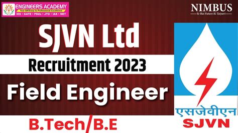 Sjvn Field Engineer Recruitment Sjvn Detailed Notification