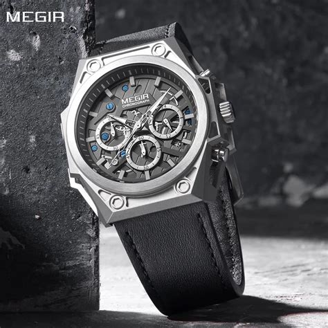 Megir Herren Uhren Wasserdichte Sport Armbanduhren Quarzuhr Chronograph