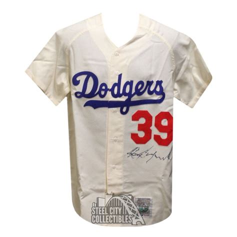 Roy Campanella Autographed Brooklyn Mitchell Ness Baseball Jersey