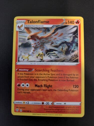 Talonflame Pokemon Rare Darkness Ablaze Non Holo Ebay