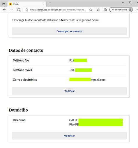 Modificacion Datos Seguridad Social