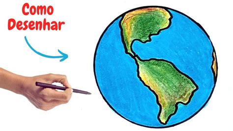 Como Desenhar o Planeta Terra essa técnica Desenho dia da terra