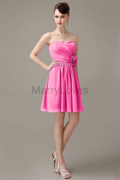 Sweetheart Chiffon Short Bridesmaid Dresses Marrylover