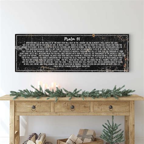 Psalm 91 Christian Wall Art Scripture Wall Art Religious Decor