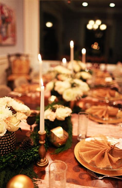 Elegant Christmas Party Blush And Gold Tablescape