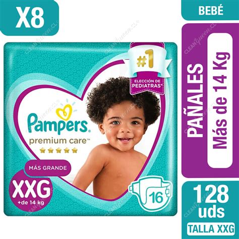 Pañales Pampers Premium Care Talla Xxg 8 X 16 Unid Clean Queen