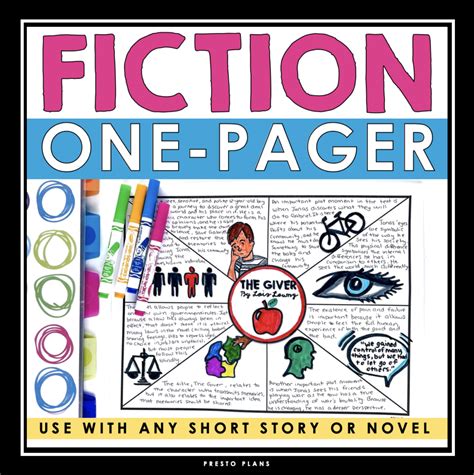 One Pager Assignment For Fiction Activity For Any Novel Or Short