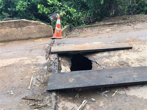 Cabeceira De Ponte Cede E Abre Buraco De 1 Metro Na RO 257 Em Ariquemes