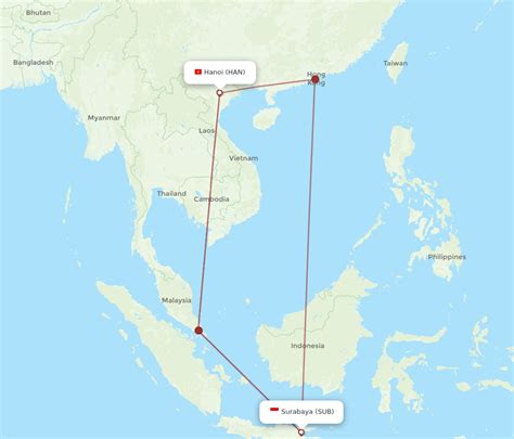 Flights From Surabaya To Hanoi Sub To Han Flight Routes