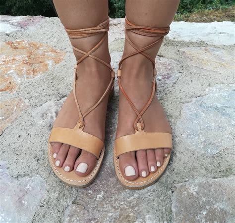 Ancient Greek Leather Sandals Handmade Sandals Gladiator Etsy