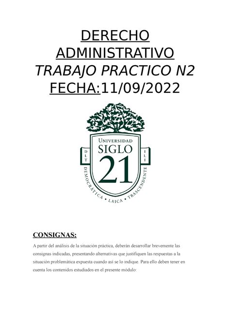 Tp Derecho Administrativo Derecho Administrativo Trabajo Practico N