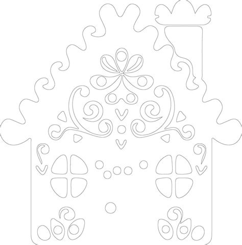 Gingerbread House Outline Silhouette 38829932 Vector Art At Vecteezy