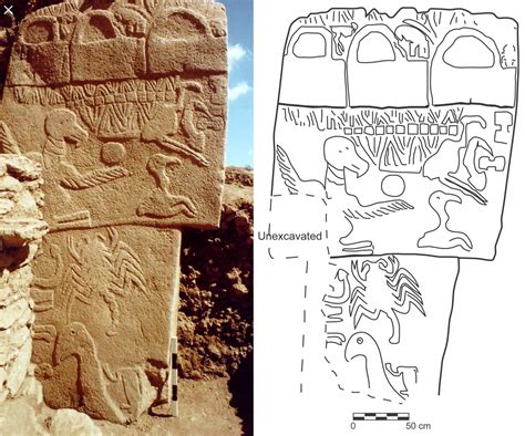 Pillar 43 At The 12000 Year Old Göbekli Tepe In Turkey Decorated With