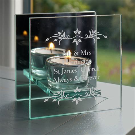 Personalised Sentiments Glass Tea Light Holder By Uniqueful