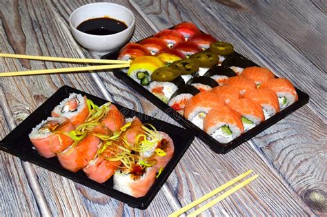 Sushi Is A Dish Of Traditional Japanese Cuisine Stock Photo Image Of