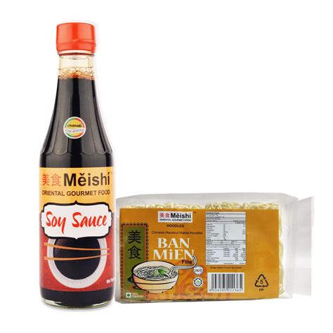 Meishi Ban Mien Handcut Hakka Fine Noodles300g And Meishi Naturally Brewed Soy Sauce 290 Ml