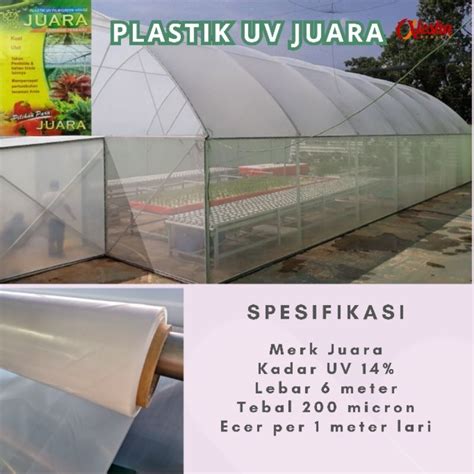 Jual Plastik Uv Plastik Green House Merk Juara Lebar 6 Meter Tebal 200 Micron Shopee Indonesia