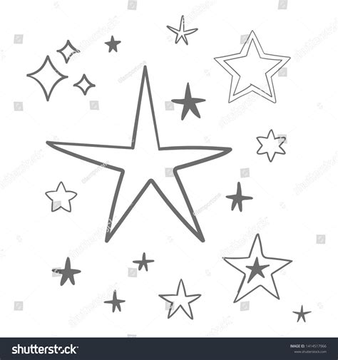 Stars Doodle Set Hand Drawn Star Vector De Stock Libre De Regal As