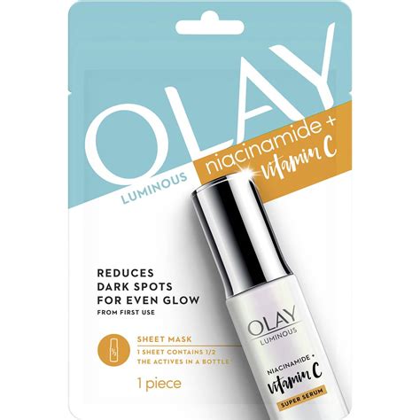 Olay Luminous Niacinamide Vitamin C Face Sheet Mask Each Woolworths