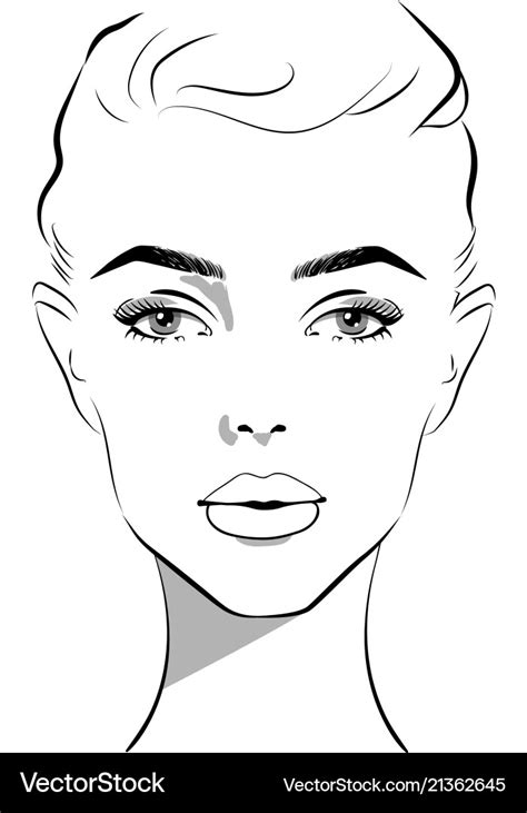 Beautiful Woman Face Hand Drawn Royalty Free Vector Image