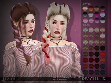 Leah Lillith S LeahLillith Ribbon Hair Sims Sims 4 Sims Hair