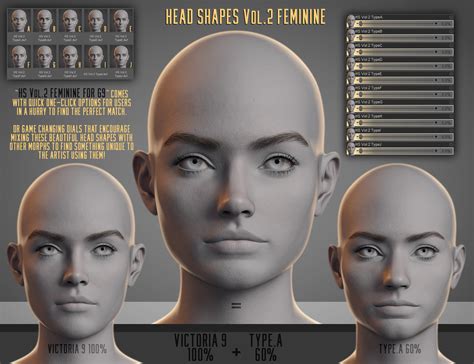 Head Shapes Vol Feminine For Genesis Commercial Daz D Forums