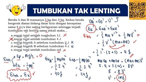 Energi Total Pada Tumbukan Tidak Lenting Sama Sekali Impuls Dan