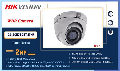 DS 2CE76D3T ITMF Hikvision 2MP WDR Turret Camera In Sri Lanka