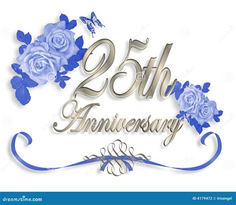 25th Wedding Anniversary Invitation Stock Illustration - Illustration ...