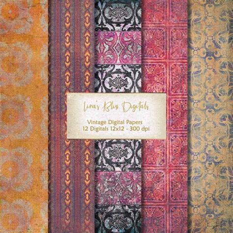 Vintage Digital Design Digital Paper Scrapbooking Digital Printable