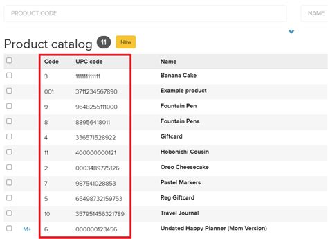 Unique Product Codes Erply Wiki