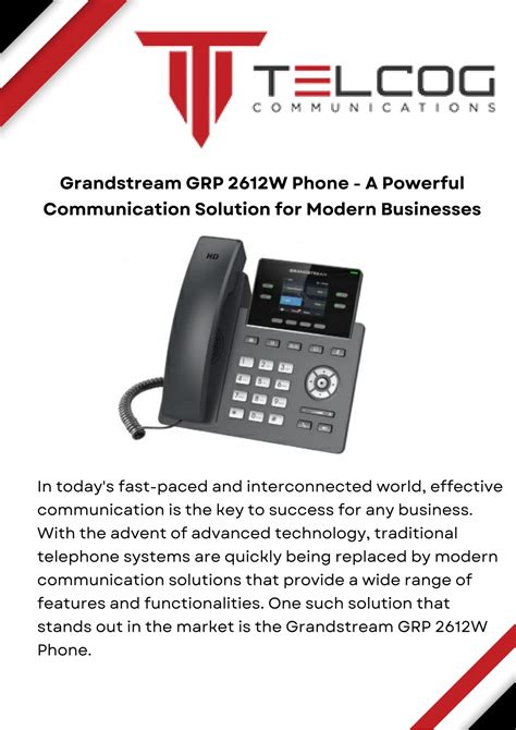 PPT Grandstream GRP 2612W Phone A Powerful Communication Solution