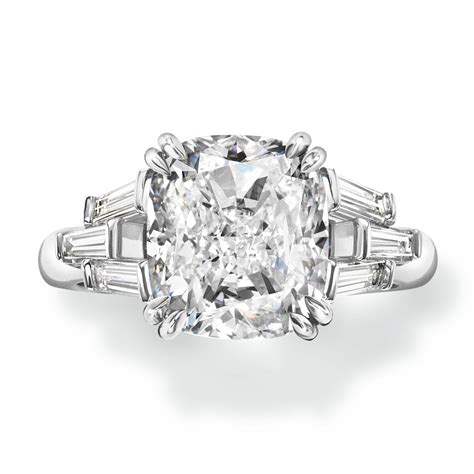 Harry Winston Cushion Cut Halo Engagement Rings