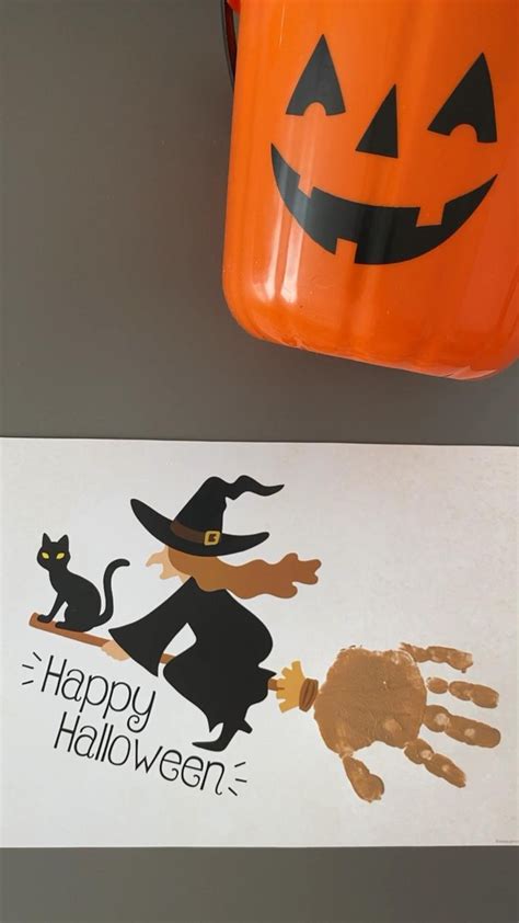 Witch Halloween Handprint Art Craft Kids Baby Toddlers Keepsake Memory