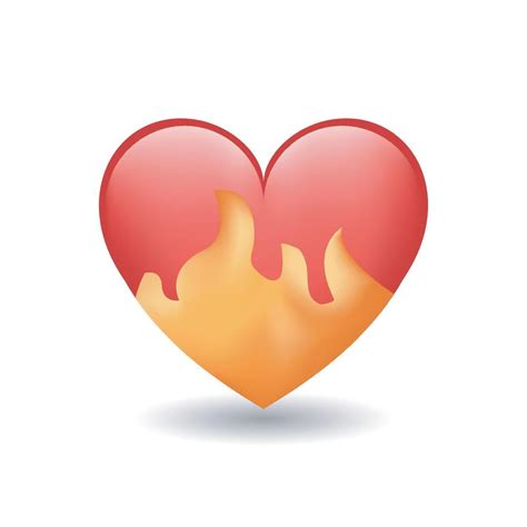 Heart On Fire Emoji Isolated On White Background 46620219 Vector Art