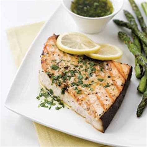 Grilled Swordfish Steaks With Lemon Parsley Sauce Americas Test