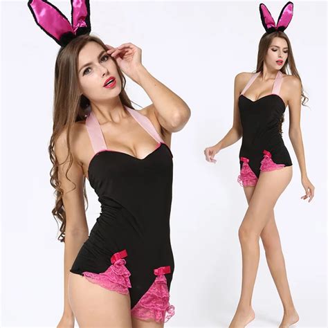 Hot Women Sexy Lingerie Mesh Hollow Out Baby Doll Bunny Girl Costumes