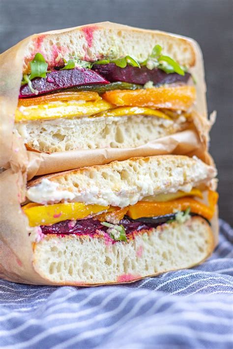 Rainbow Roasted Vegetable Sandwich Thekittchen